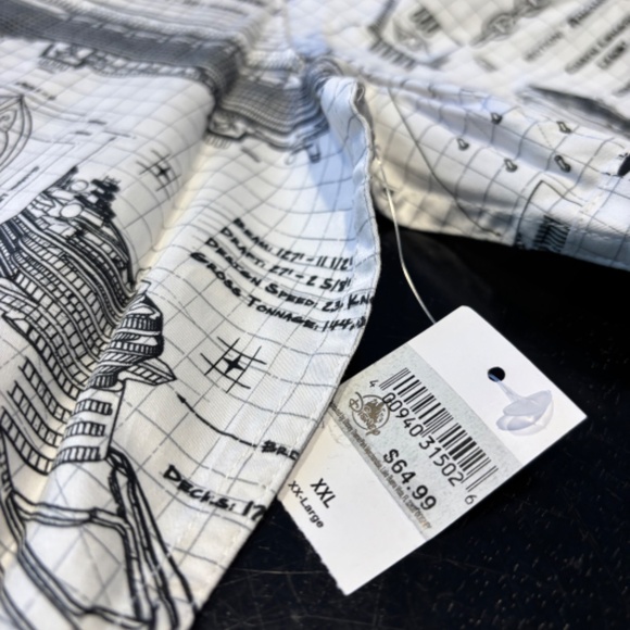 NWT Disney Cruise Line Exclusive Wish Blueprint Men’s Button Down Shirt Size XXL - Picture 2 of 5